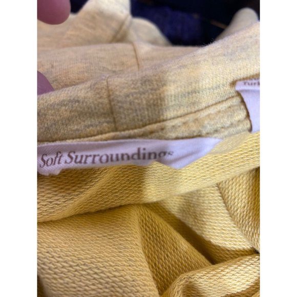 Soft Surroundings Womens Tunic Top Hoodie Sweat Shirt XS Yellow Pocket - Picture 5 of 6